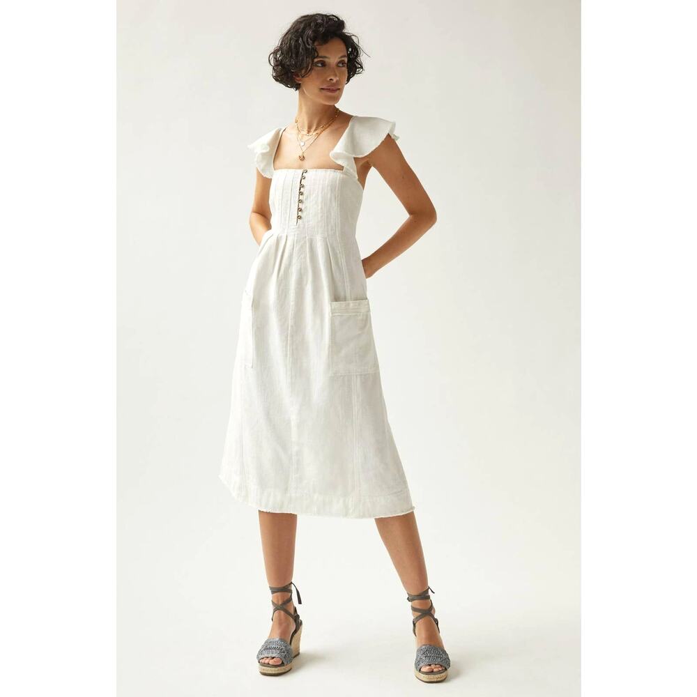 Anthropologie Pilcro Flutter Sleeve Midi Dress - New Large